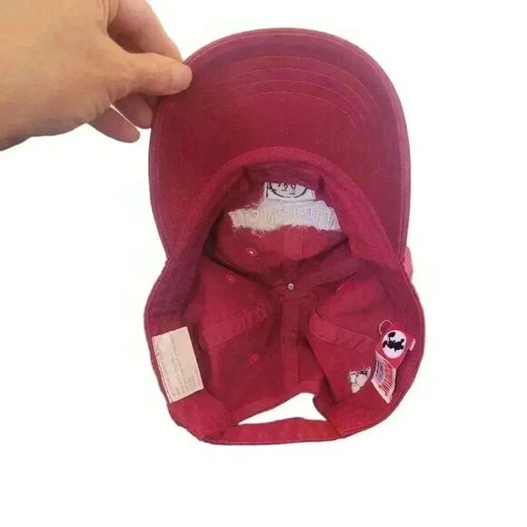 Disney Unisex Adult Rinsed Red Cotton Adj Baseball Cap w Disney Patch - Picture 8 of 10